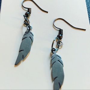 Mini Silver Feather Earrings